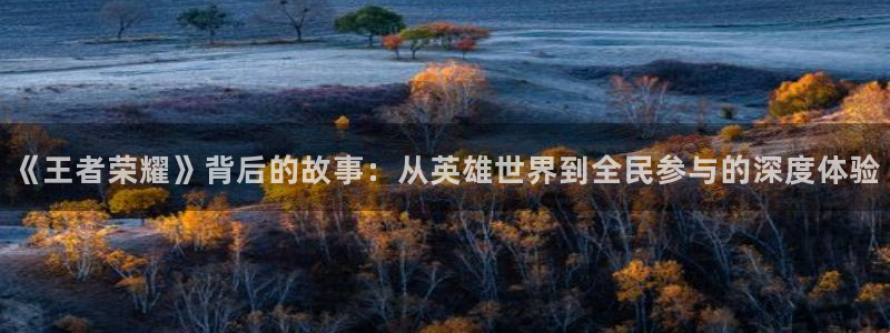 杜邦娱乐：《王者荣耀》背后的故事：从英雄世界到全民参与的深度