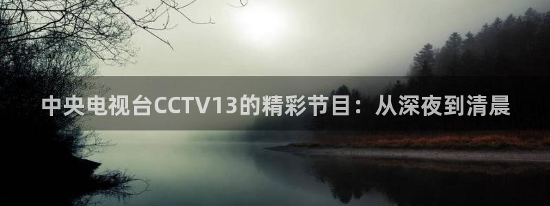 小九直播：中央电视台CCTV13的精彩节目：从深夜到清晨